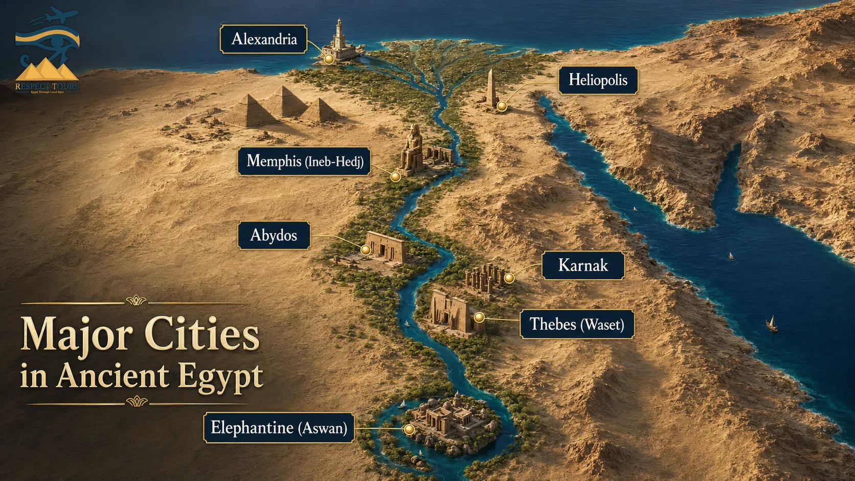Major Cities in Ancient Egypt: A Traveller's Guide to Capitals, Temples and Lost Cities 1 Major Cities in Ancient Egypt